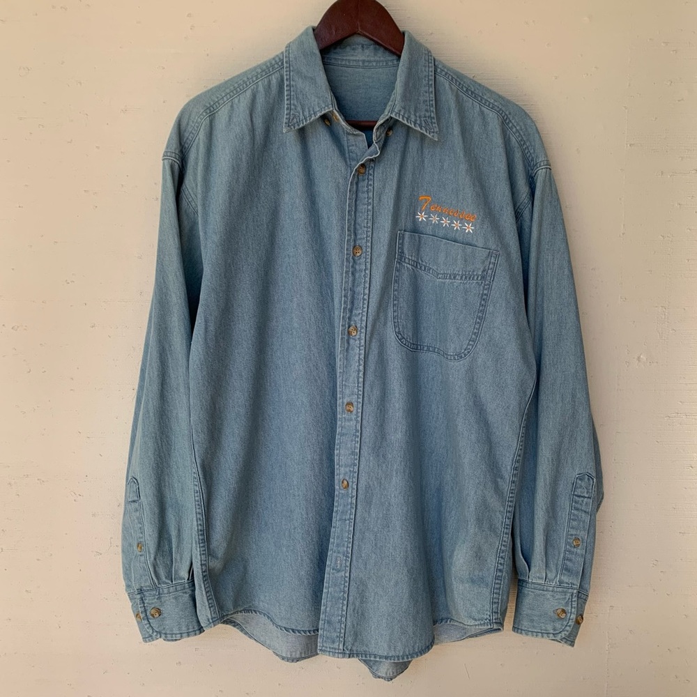 Womens Denim Button Down Shirt